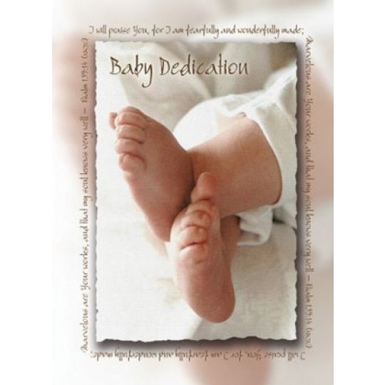 Baby Dedication Certificate - Small (crossed feet)