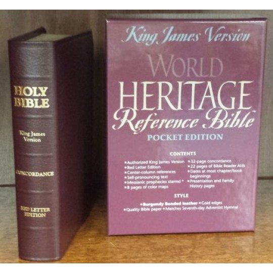World Heritage Reference Bible (KJV) Pocket - Bonded Leather: Burgundy