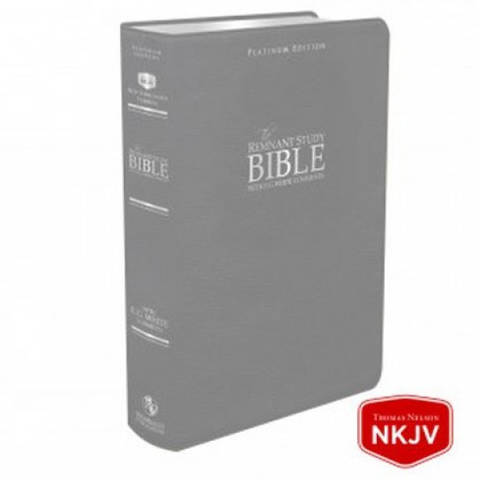 Platinum Remnant Study Bible (NKJV) Top-grain Leather: Grey