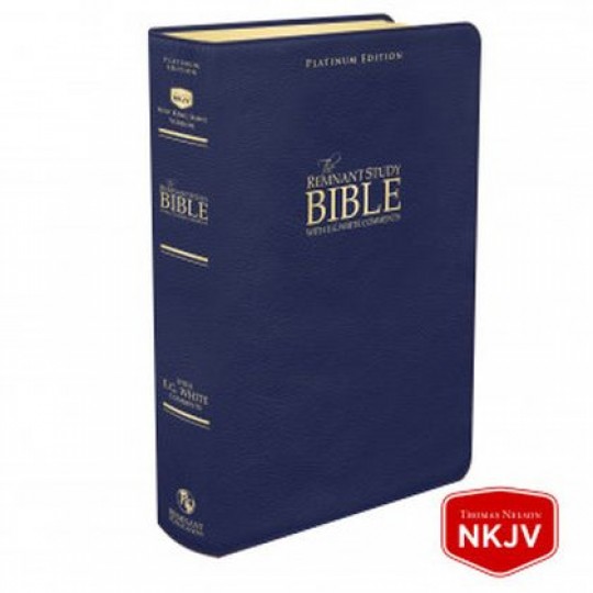 Platinum Remnant Study Bible (NKJV) Thumb Indexed, Top-grain Leather: Blue