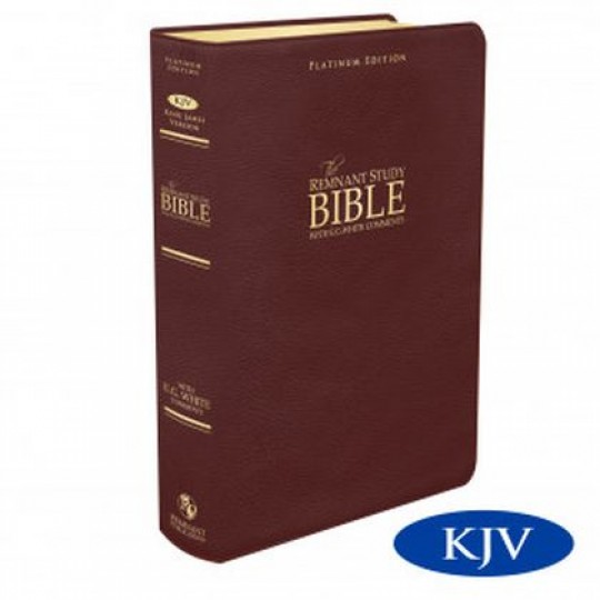 Platinum Remnant Study Bible (KJV) Thumb Indexed, Top-grain Leather: Maroon