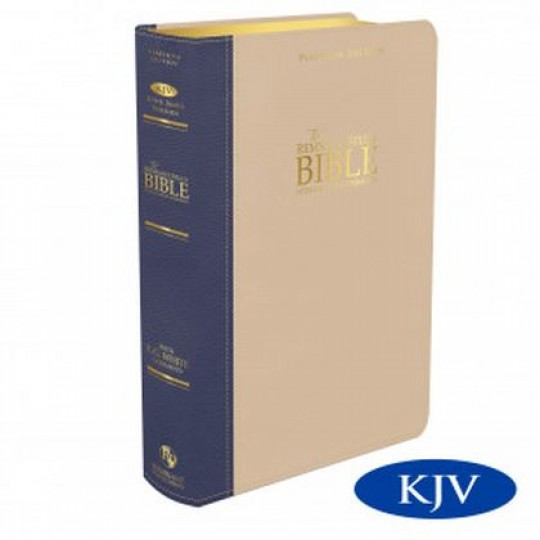 Platinum Remnant Study Bible (KJV) Thumb Indexed, Top-grain Leather: Blue/Taupe