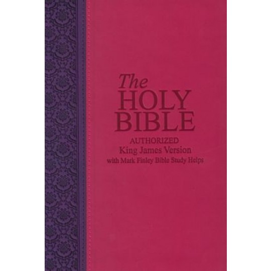 KJV Bible with Mark Finley Study Helps and Thumb Indexed - Pink/Purple Cover