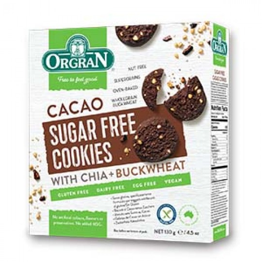 Cacao Sugar Free Cookies with Chia & Buckwheat  - 130g