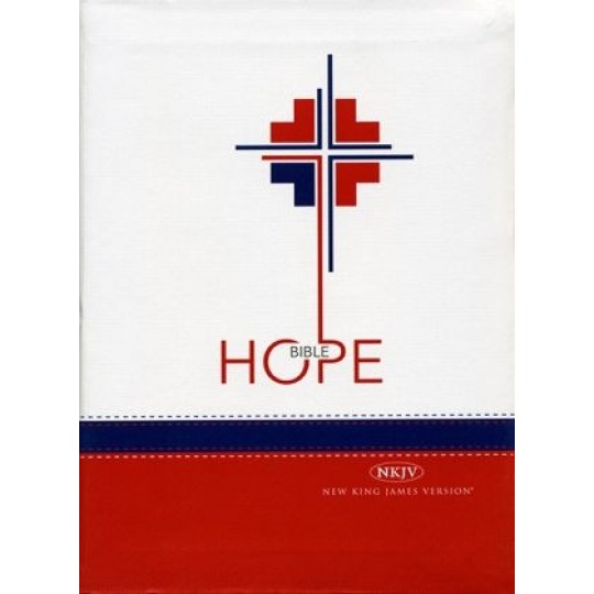 Hope Bible (NKJV) Bonded Leather: White/Red