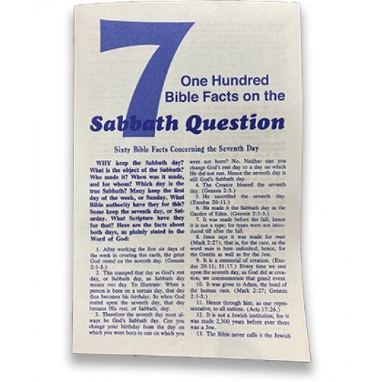 One Hundred Bible Facts on the Sabbath Question - Tract
